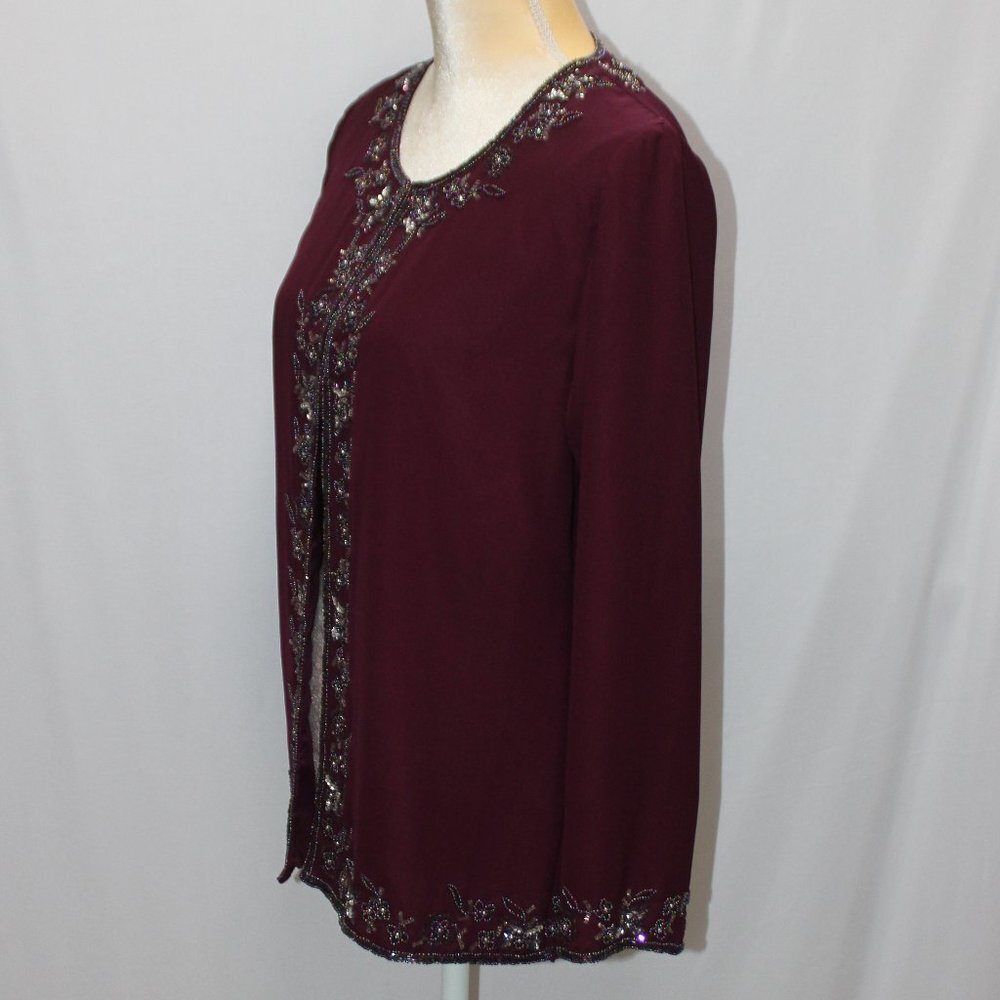 Creative Touch Plum Beaded Jacket - image 5